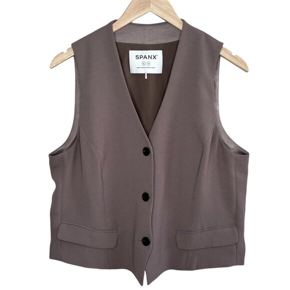 Spanx Womens Sleeveless Care Free Crepe Gray Smoke Vest XL 20905r - Picture 1 of 12